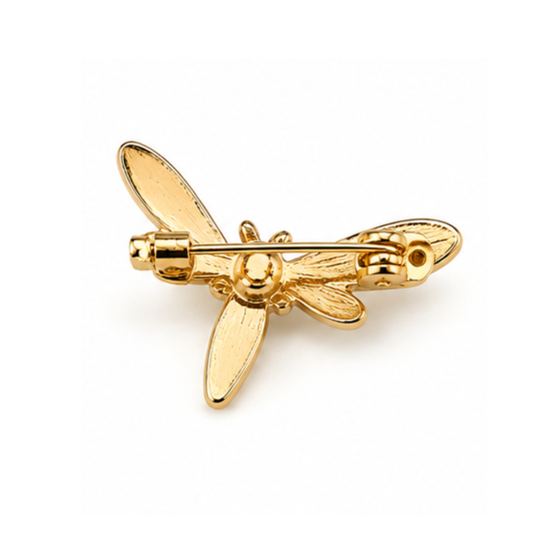 Golden Dragonfly Lapel Brooch Pin