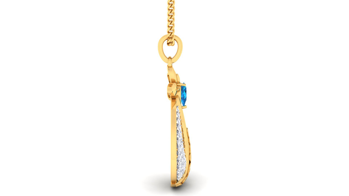 Sapphire Petal Drop Pendant