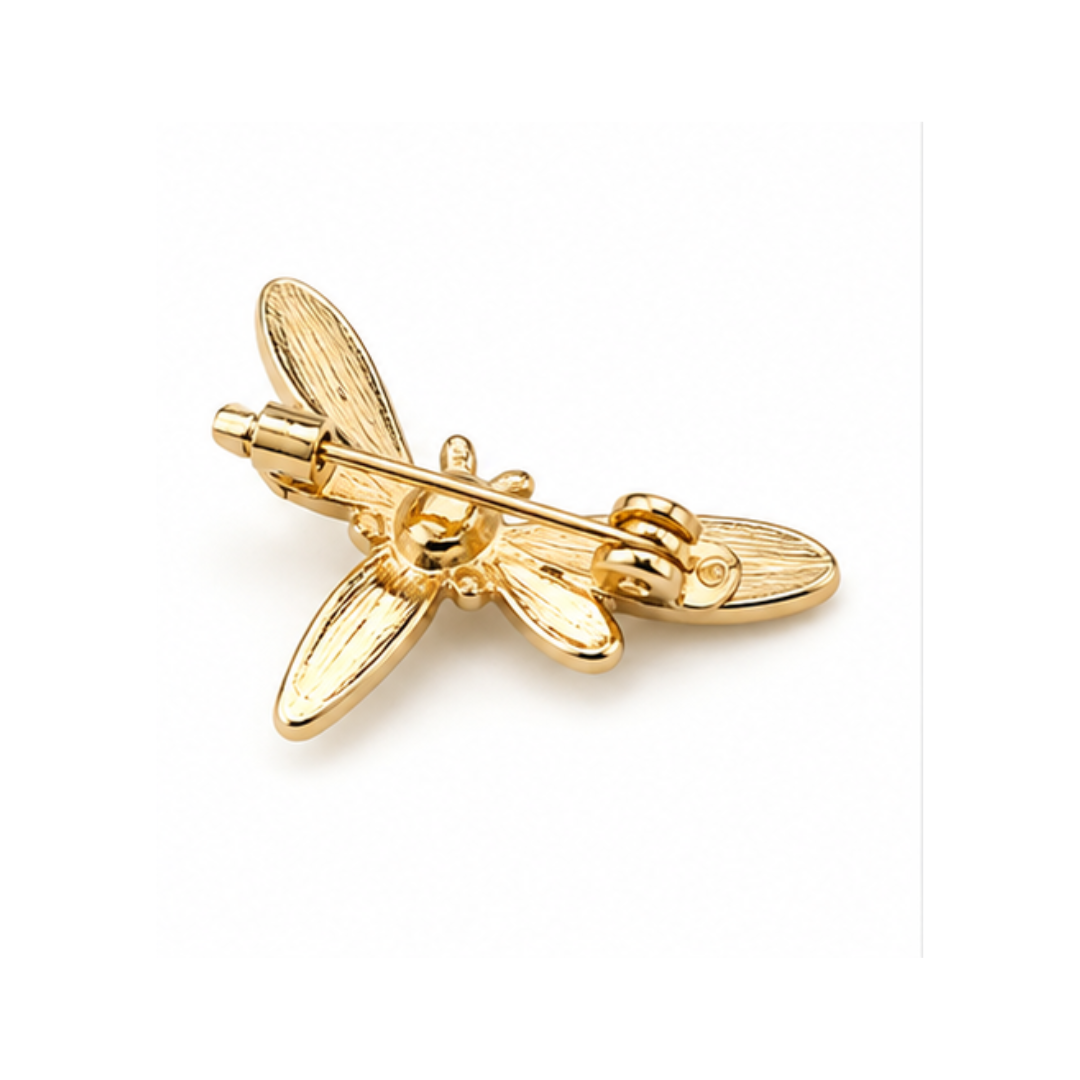 Golden Dragonfly Lapel Brooch Pin