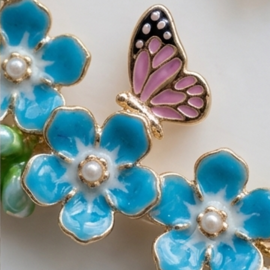 The Spring Garden Enamel Hoop & Necklace Set