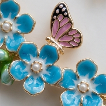 The Spring Garden Enamel Hoop & Necklace Set