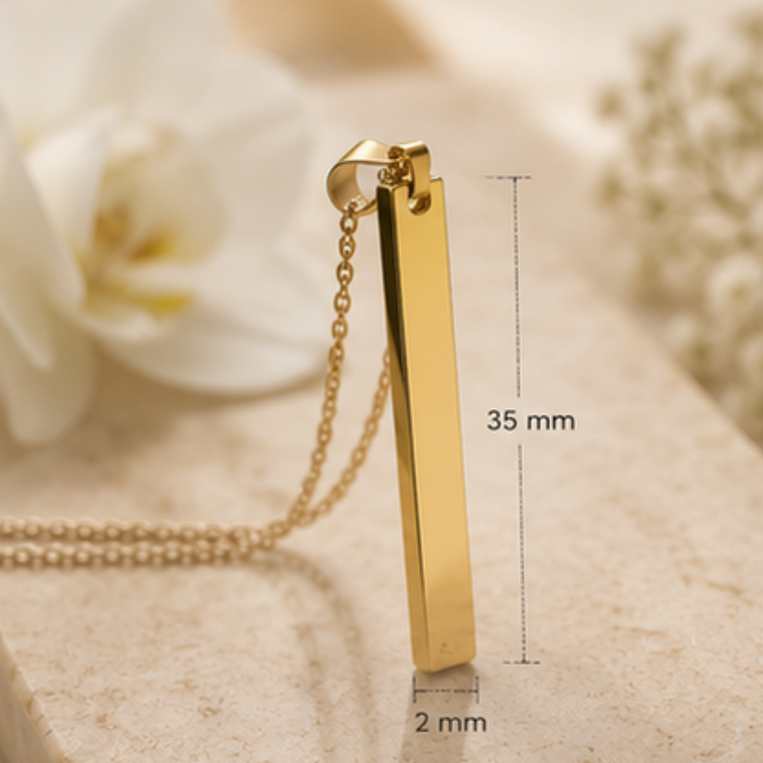 Custom Eye Engraved Bar Pendant – A Memory You Can Wear Forever