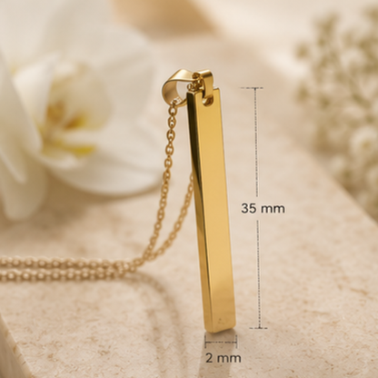 Custom Eye Engraved Bar Pendant – A Memory You Can Wear Forever