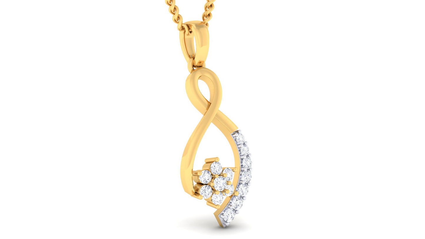 Gilded Petal Arc Pendant