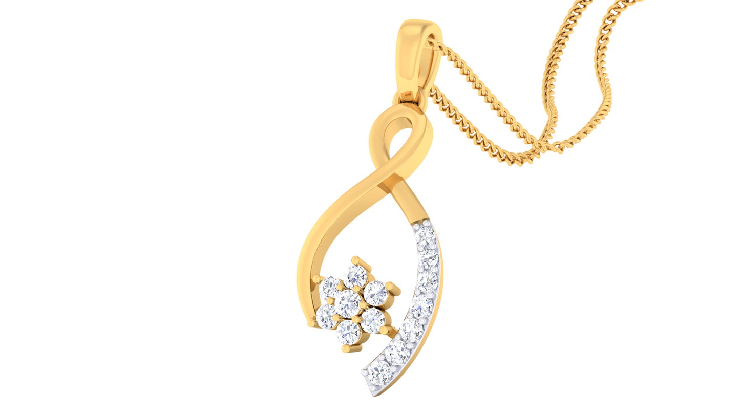 Gilded Petal Arc Pendant
