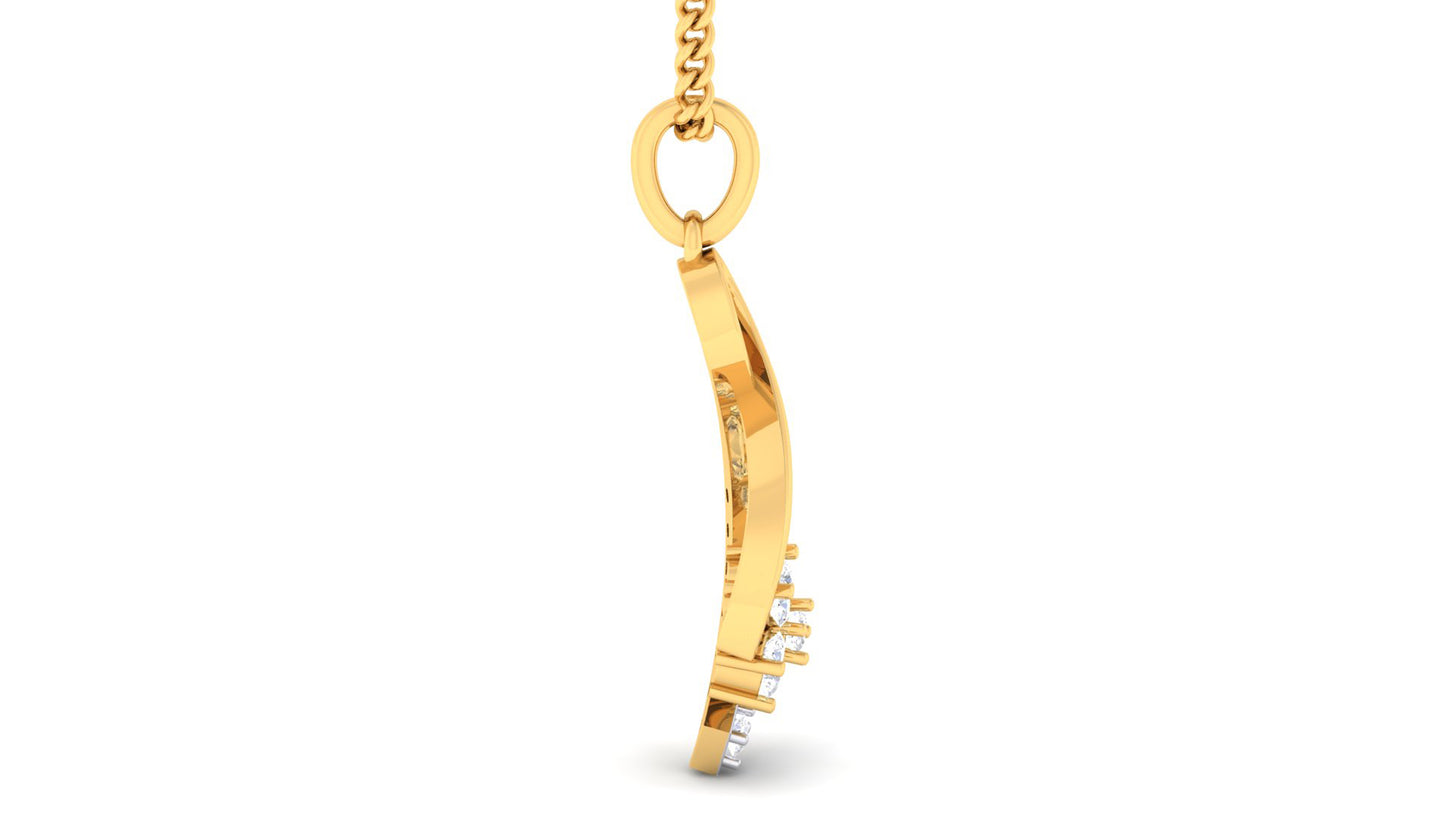 Gilded Petal Arc Pendant