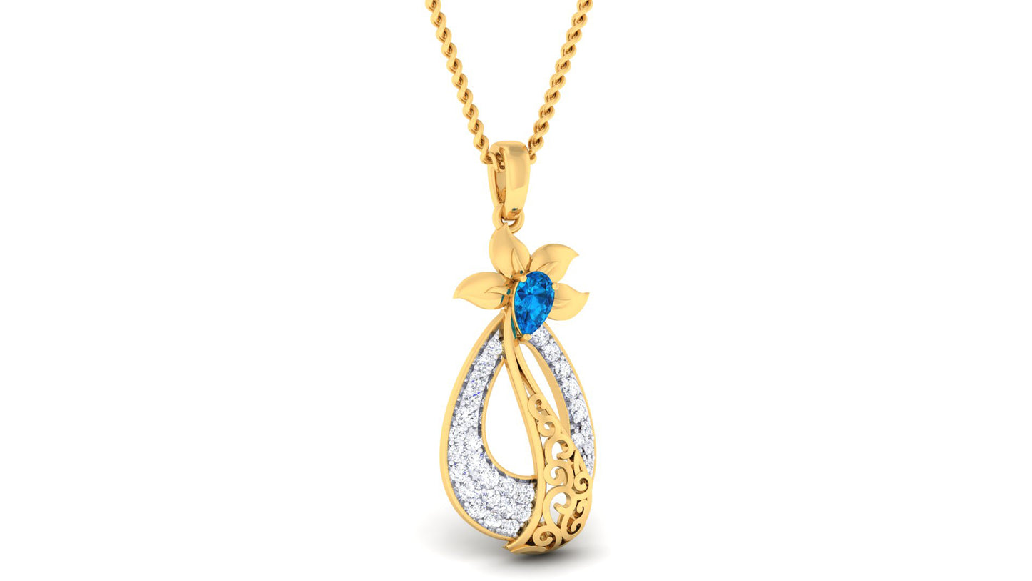 Sapphire Petal Drop Pendant