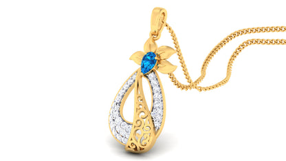 Sapphire Petal Drop Pendant