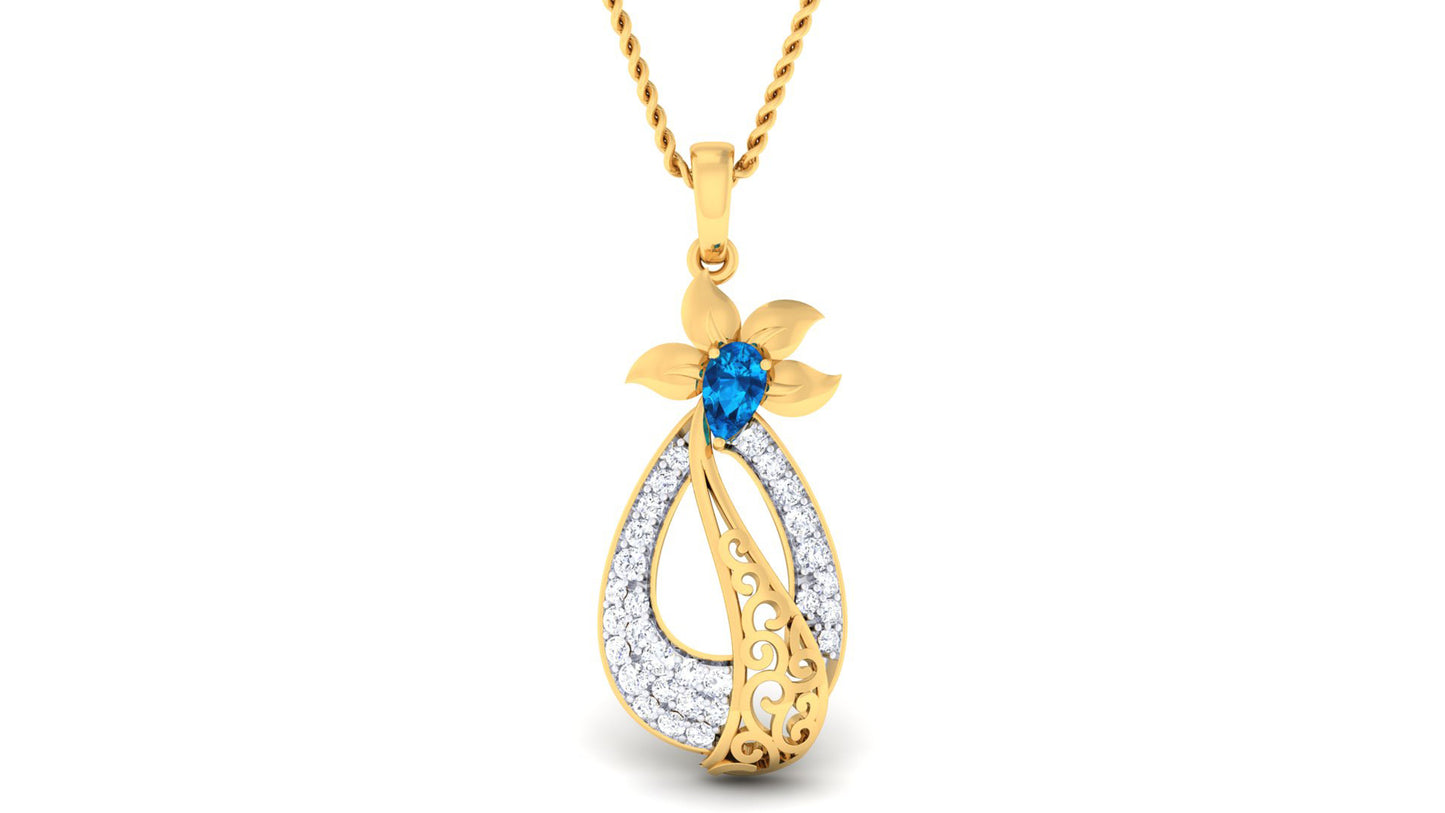 Sapphire Petal Drop Pendant