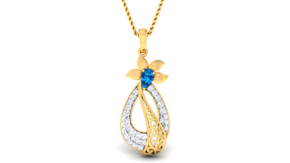Sapphire Petal Drop Pendant