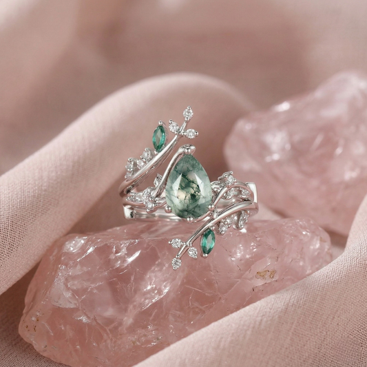 Moss Agate Promise Ring