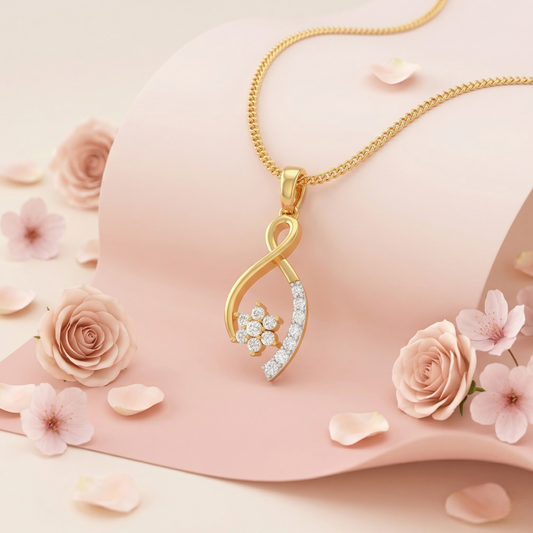 Gilded Petal Arc Pendant