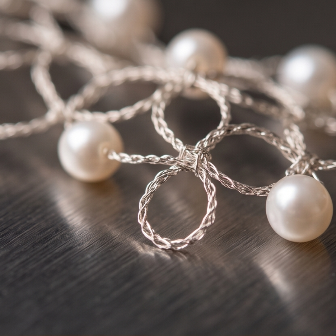The Gossamer Pearl Mesh Choker