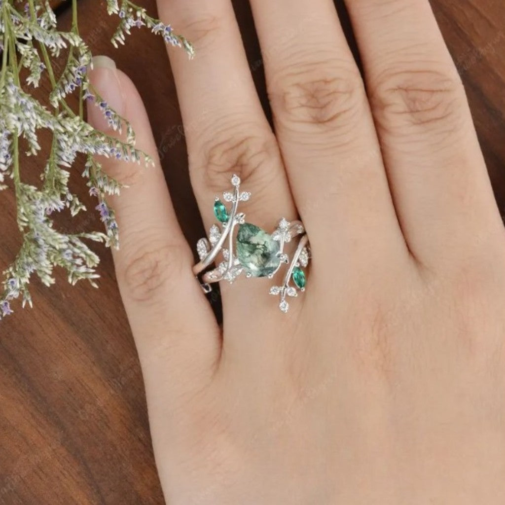 Moss Agate Promise Ring