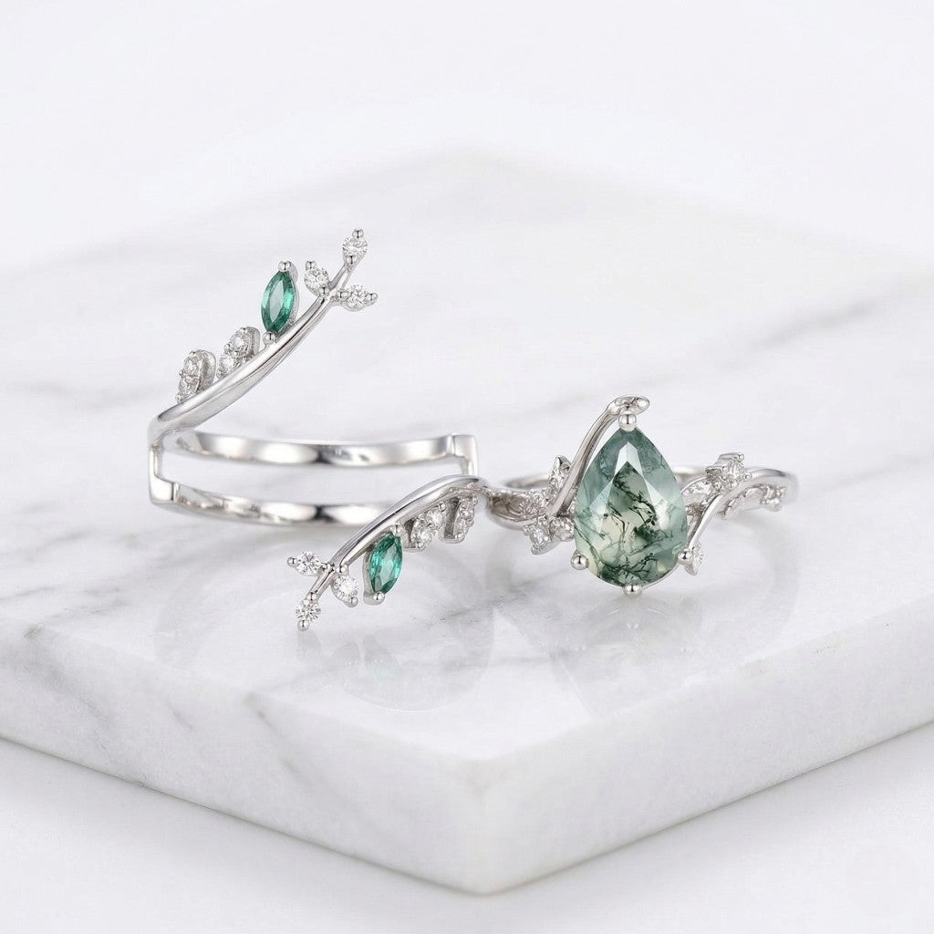 Moss Agate Promise Ring